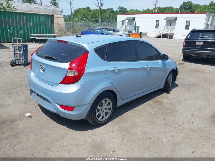 2014 Hyundai Accent VIN KMHCT5AE0EU187103 IAAI salvage auction — LEFT SIDE, Salvage - Greater Than 75% (Maryland), sold $325 on 2026-07-21 (photo 4)