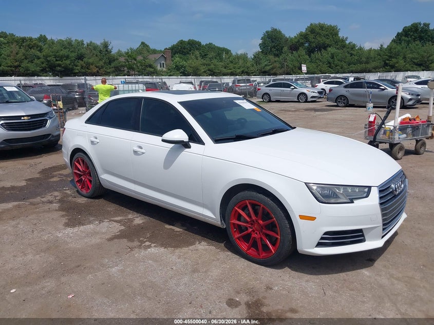 2017 Audi A4 VIN WAUGNAF46HN030986 IAAI salvage auction — LEFT FRONT, Salvage Title, sold $1,750 on 2026-07-26 (photo 1)