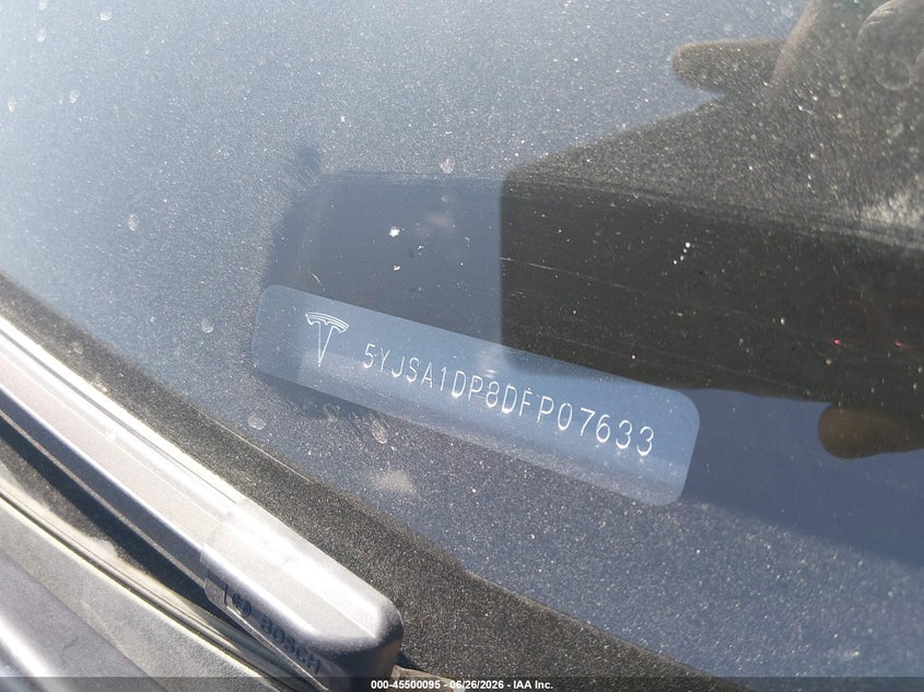 2013 Tesla Model s VIN 5YJSA1DP8DFP07633 IAAI salvage auction — NORMAL WEAR, Original (Texas), sold $2,150 on 2026-07-20 (photo 9)