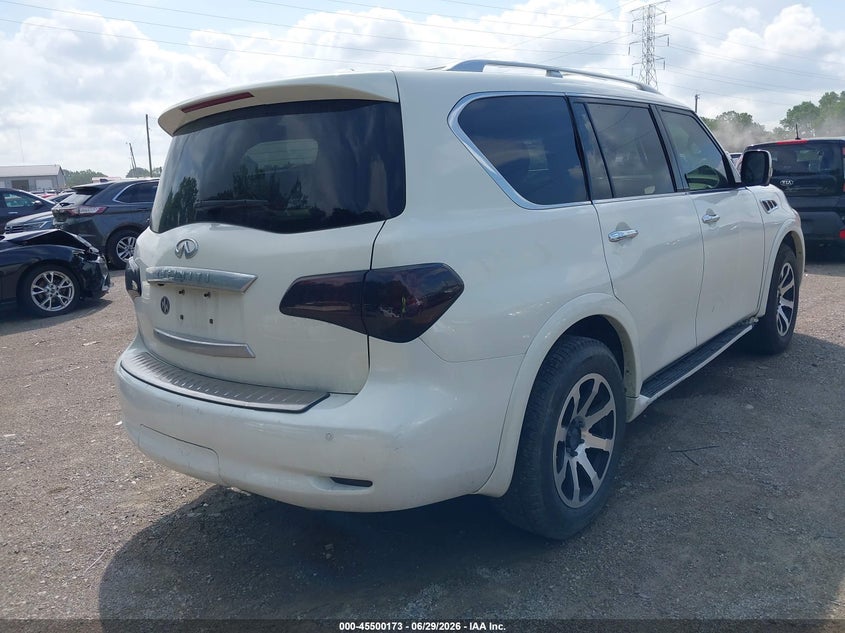 2013 Infiniti Qx56 VIN JN8AZ2NC1D9330390 IAAI salvage auction — NORMAL WEAR, Clear (Indiana), sold $1,050 on 2026-07-15 (photo 4)
