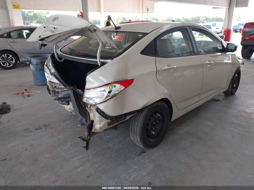 2016 Hyundai Accent VIN KMHCT4AE1GU986238 IAAI salvage auction — FRONT & REAR, Rebuildable (Florida), sold $450 on 2026-07-22 (photo 4)
