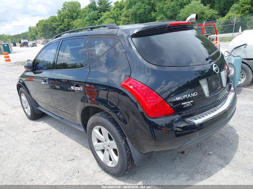 2007 Nissan Murano VIN JN8AZ08W57W629364 IAAI salvage auction — NORMAL WEAR, Clear (Virginia), sold $400 on 2026-07-14 (photo 3)