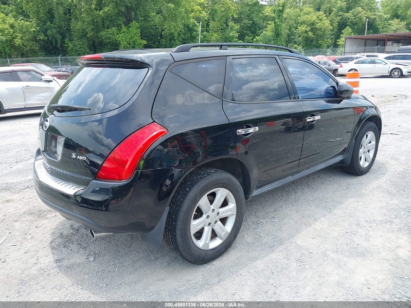 2007 Nissan Murano VIN JN8AZ08W57W629364 IAAI salvage auction — NORMAL WEAR, Clear (Virginia), sold $400 on 2026-07-14 (photo 4)
