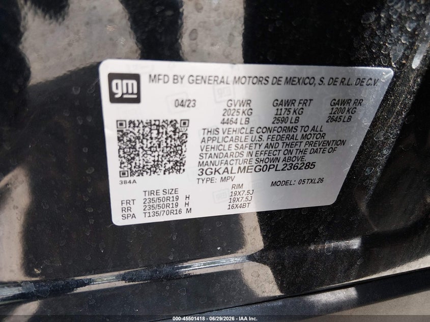 2023 Gmc Terrain VIN 3GKALMEG0PL236285 IAAI salvage auction — SIDE, Salvage Title, sold $8,600 on 2026-08-22 (photo 9)