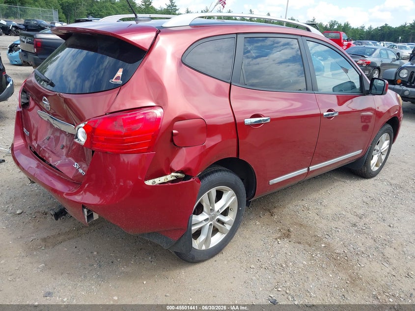 2013 Nissan Rogue VIN JN8AS5MV2DW632202 IAAI salvage auction — REAR END, Clear (Massachusetts), sold $650 on 2026-07-17 (photo 4)