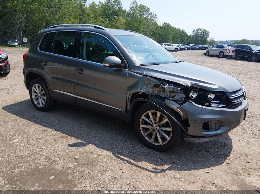 2017 Volkswagen Tiguan VIN WVGSV7AX1HK030585 IAAI salvage auction — FRONT END, Salvage (Massachusetts), sold $1,800 on 2026-07-18 (photo 1)