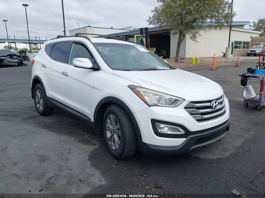 2016 Hyundai Santa fe VIN 5XYZU3LB8GG327048 IAAI salvage auction — LEFT FRONT, Salvage Title, sold $3,400 on 2026-07-17 (photo 1)