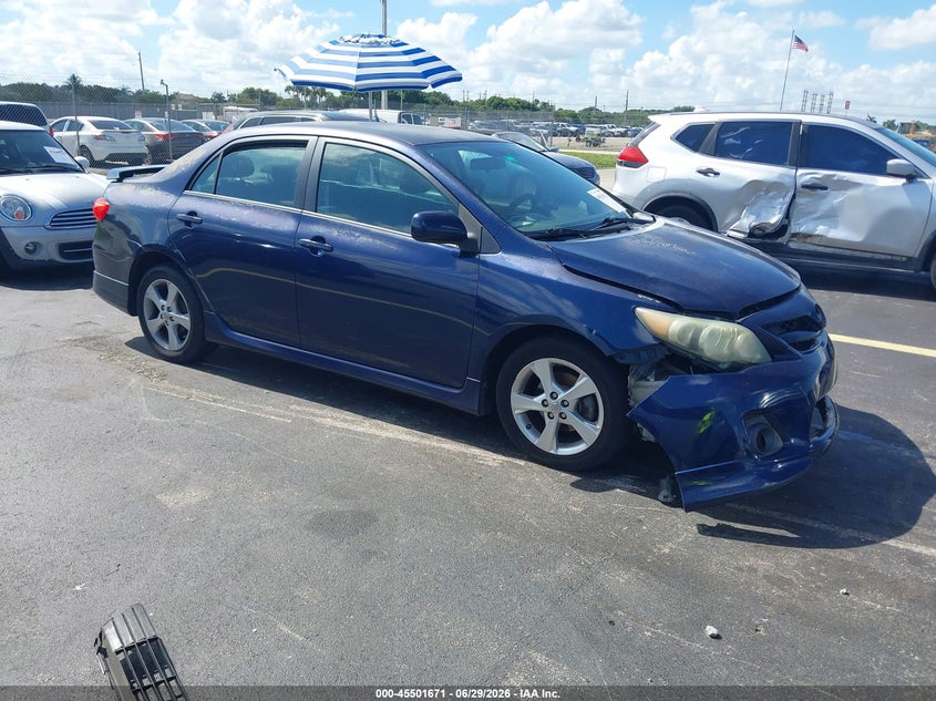 2012 Toyota Corolla VIN 5YFBU4EEXCP012742 IAAI salvage auction — LEFT FRONT, Rebuildable (Florida), sold $2,325 on 2026-07-23 (photo 1)