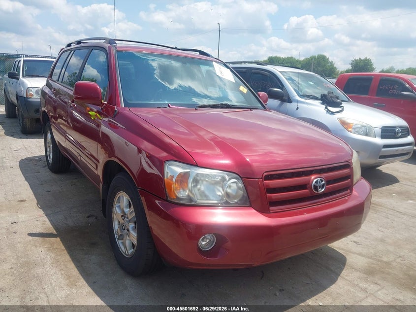 2007 Toyota Highlander VIN JTEHP21A270217248 IAAI salvage auction — NORMAL WEAR, Original (Ohio), sold $425 on 2026-07-14 (photo 1)