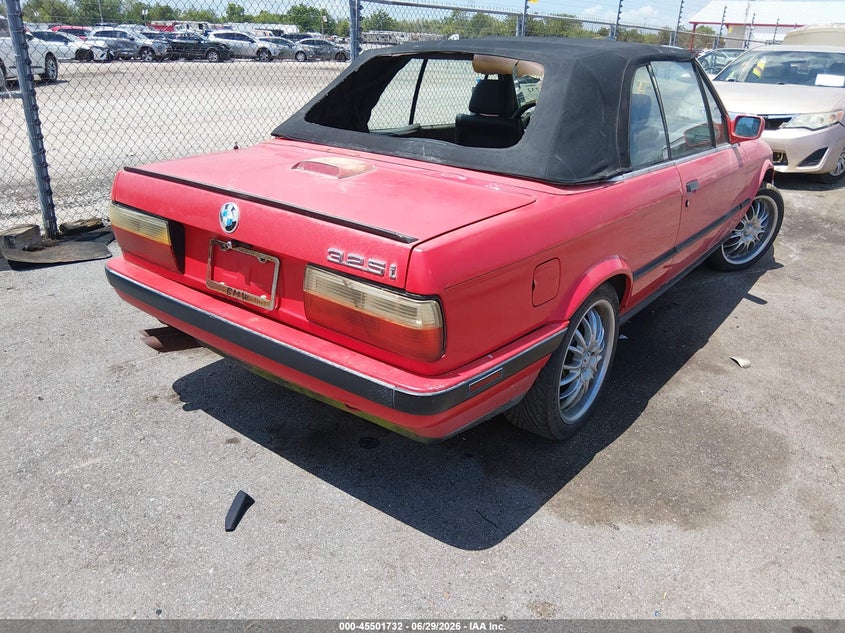 1991 BMW 3 series VIN WBABB2318MEC24886 IAAI salvage auction — LEFT FRONT, Clear (Louisiana), sold $1,600 on 2026-07-06 (photo 4)