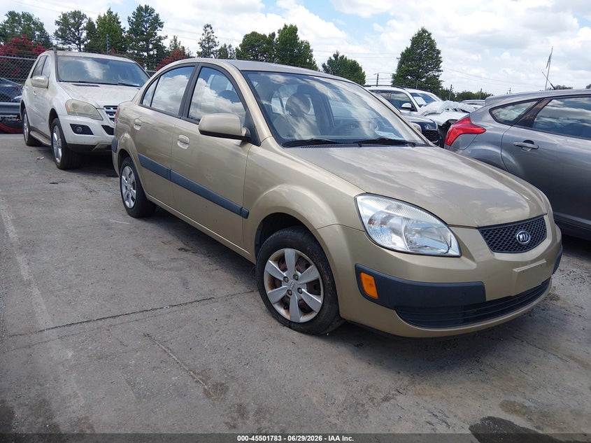 2009 Kia Rio VIN KNADE223X96500406 IAAI salvage auction — NORMAL WEAR, Clear (South Carolina), sold $500 on 2026-07-29 (photo 1)