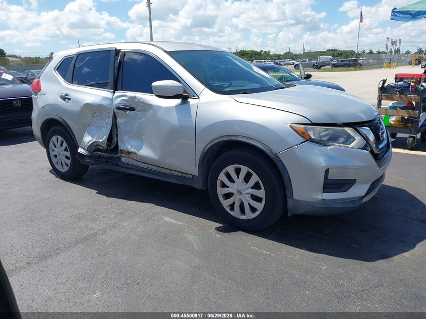 2017 Nissan Rogue VIN KNMAT2MV7HP518073 IAAI salvage auction — SIDE, Rebuildable (Florida), sold $1,600 on 2026-07-23 (photo 1)