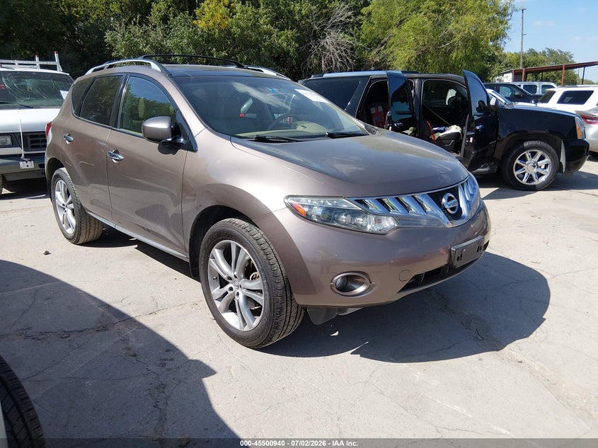 2010 Nissan Murano VIN JN8AZ1MU9AW011451 IAAI salvage auction — NORMAL WEAR, Original (Texas), sold $475 on 2026-07-20 (photo 1)