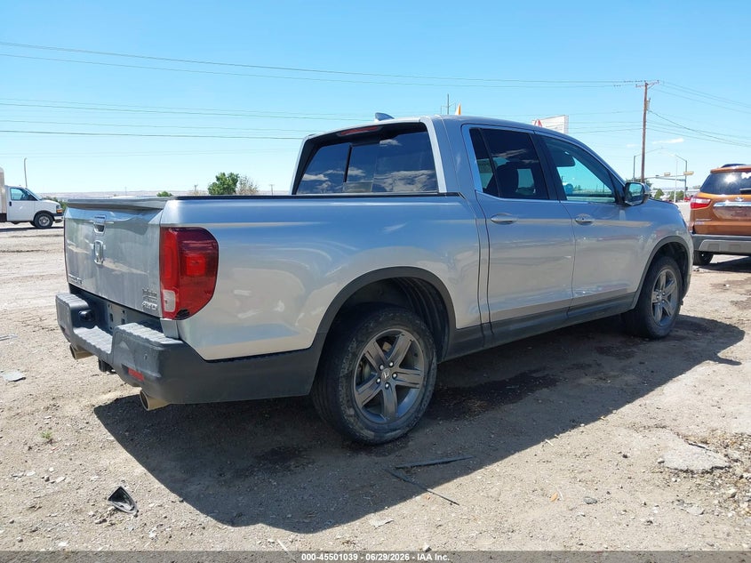 2021 Honda Ridgeline VIN 5FPYK3F52MB019004 IAAI salvage auction — FRONT END, Salvage (New Mexico), sold $7,400 on 2026-07-29 (photo 4)