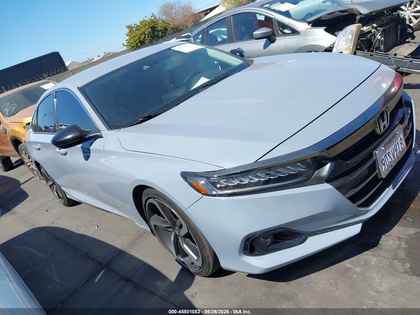 2021 Honda Accord VIN 1HGCV1F40MA051580 IAAI salvage auction — REAR END, Wait Title, sold $6,600 on 2026-07-31 (photo 1)