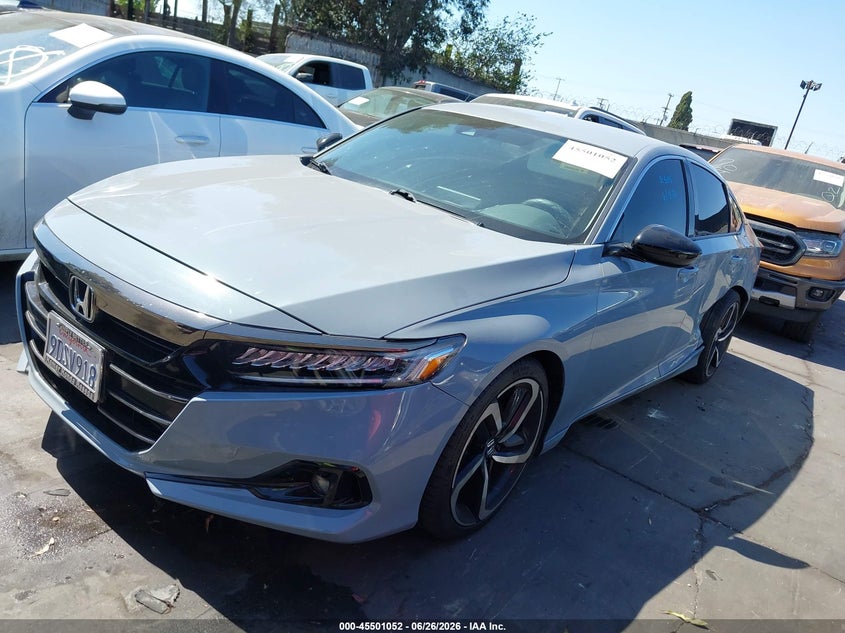 2021 Honda Accord VIN 1HGCV1F40MA051580 IAAI salvage auction — REAR END, Wait Title, sold $6,600 on 2026-07-31 (photo 2)