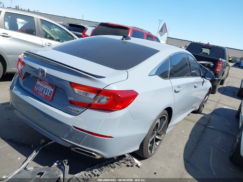2021 Honda Accord VIN 1HGCV1F40MA051580 IAAI salvage auction — REAR END, Wait Title, sold $6,600 on 2026-07-31 (photo 4)