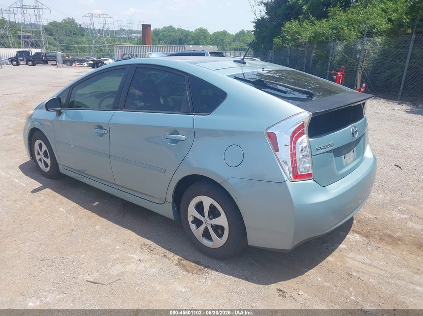 2013 Toyota Prius VIN JTDKN3DU2D1622642 IAAI salvage auction — NORMAL WEAR, Clear (Pennsylvania), sold $3,150 on 2026-07-10 (photo 3)