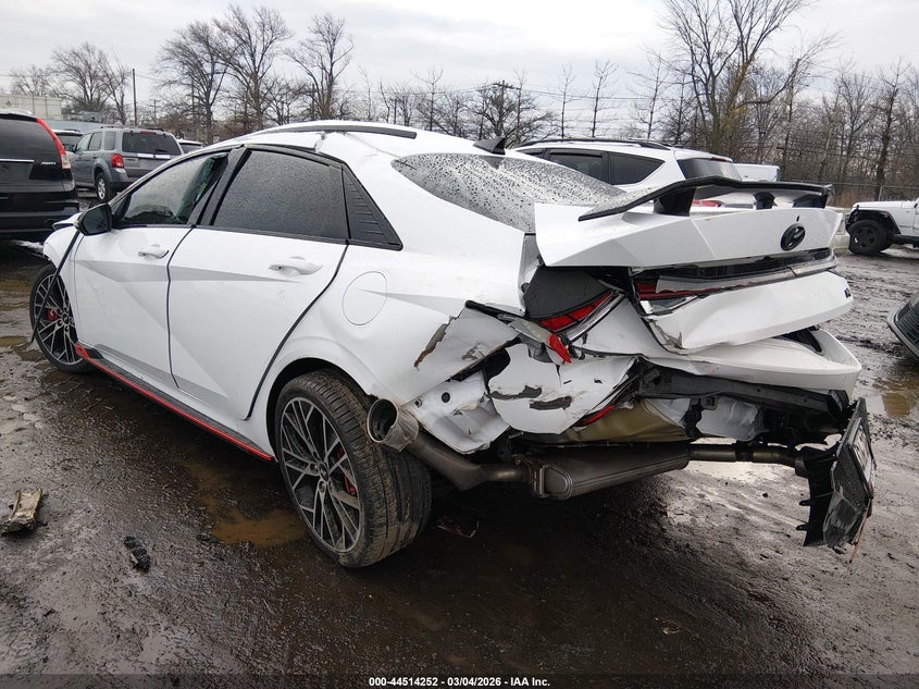 2023 Hyundai Elantra n VIN KMHLW4AK5PU014834 IAAI salvage auction — ROLLOVER, Salvage Title, sold $1,450 on 2026-07-06 (photo 3)