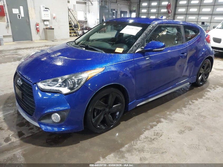 2014 Hyundai Veloster VIN KMHTC6AE9EU185873 IAAI salvage auction — SIDE, Clear (Indiana), sold $1,250 on 2026-07-12 (photo 2)