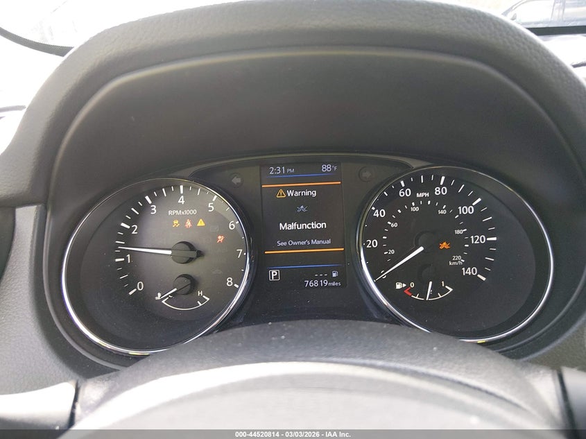 2020 Nissan Rogue VIN JN8AT2MV5LW130178 IAAI salvage auction — FRONT END, Salvage Title, sold $3,150 on 2026-07-14 (photo 7)