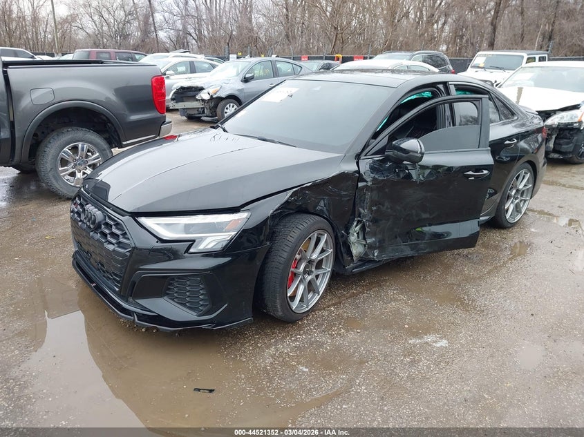 2024 Audi S3 VIN WAUH3DGY8RA042479 IAAI salvage auction — LEFT SIDE, Salvage (Kansas), sold $18,800 on 2026-07-08 (photo 2)