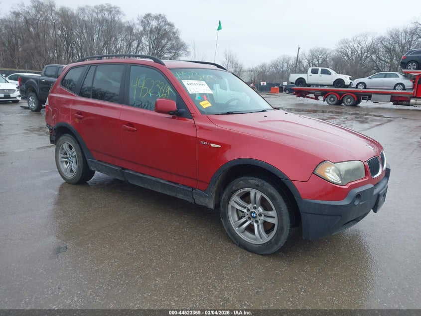 2005 BMW X3 VIN WBXPA93445WD16753 IAAI salvage auction — REAR END, Salvage (Kansas), sold $900 on 2026-07-22 (photo 1)