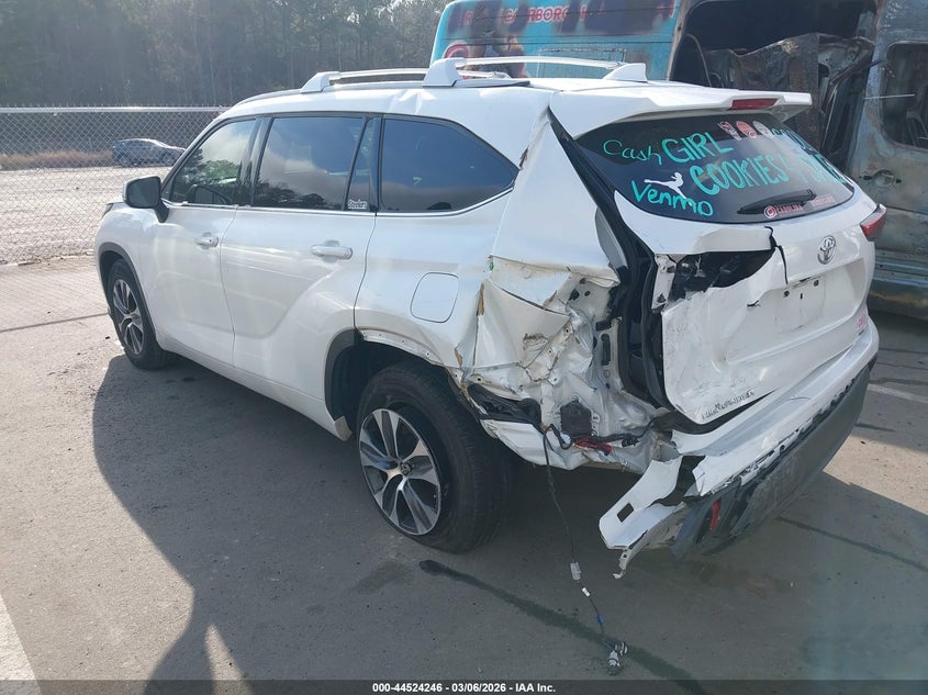 2022 Toyota Highlander VIN 5TDGZRAH0NS135383 IAAI salvage auction — LEFT REAR, Salvage (North Carolina), sold $17,050 on 2026-07-08 (photo 3)