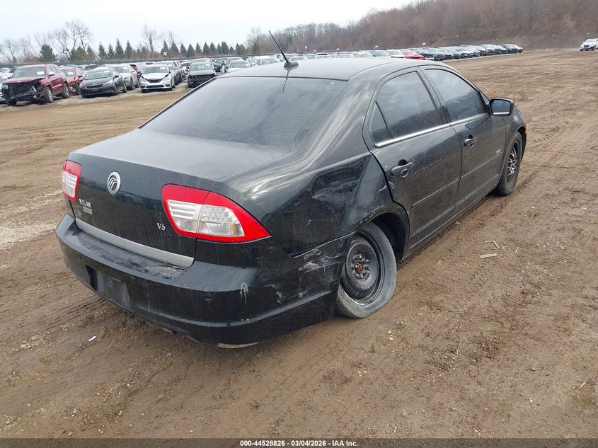 2008 Mercury Milan VIN 3MEHM08168R630894 IAAI salvage auction — LEFT REAR, Salvage (Illinois), sold $250 on 2026-07-08 (photo 4)