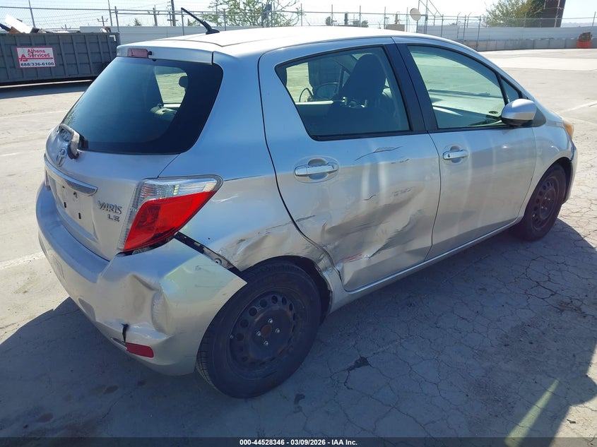 2014 Toyota Yaris VIN JTDKTUD34ED580851 IAAI salvage auction — RIGHT SIDE, Salvage Title, sold $1,400 on 2026-07-29 (photo 4)
