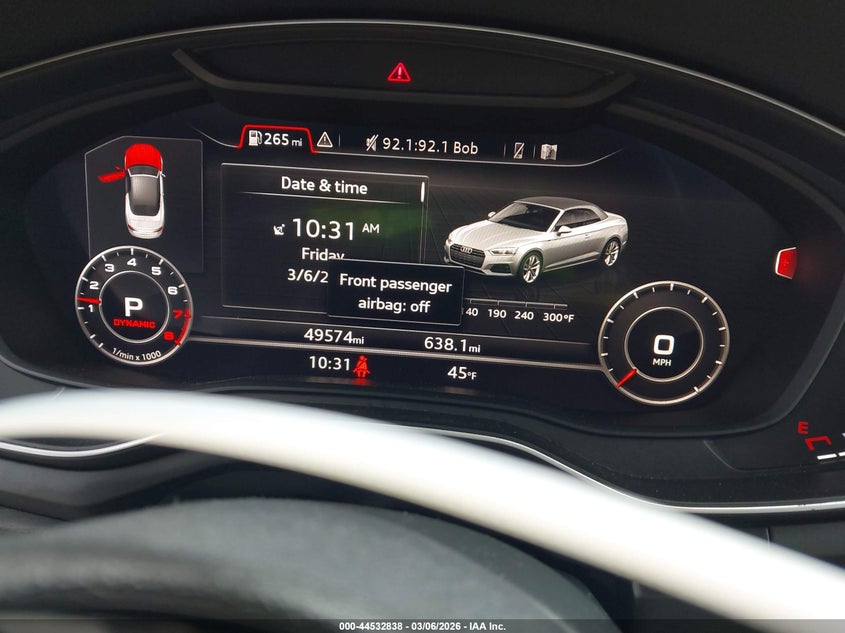 2018 Audi A5 VIN WAUWNGF52JN022056 IAAI salvage auction — FRONT END, Salvage Title, sold $4,900 on 2026-07-23 (photo 7)