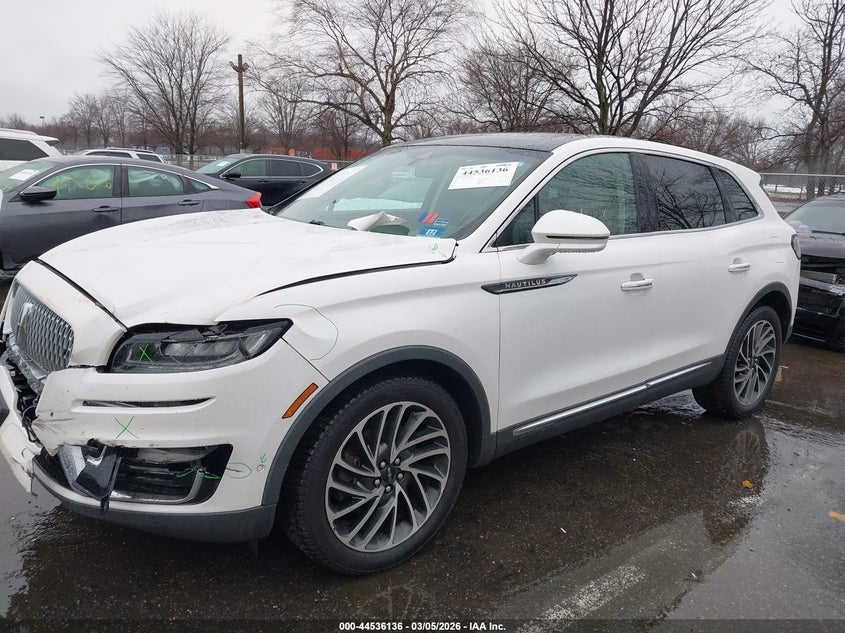2019 Lincoln Nautilus VIN 2LMPJ8L95KBL16838 IAAI salvage auction — FRONT END, Salvage (New Jersey), sold $2,450 on 2026-07-09 (photo 2)