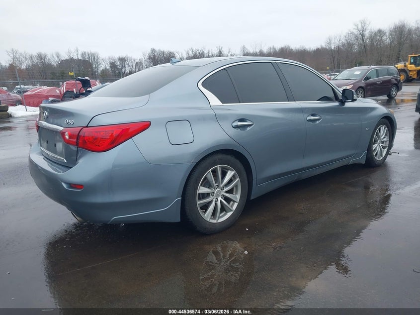 2014 Infiniti Q50 VIN JN1BV7AP8EM674558 IAAI salvage auction — FRONT END, Salvage Title, sold $1,550 on 2026-07-09 (photo 4)