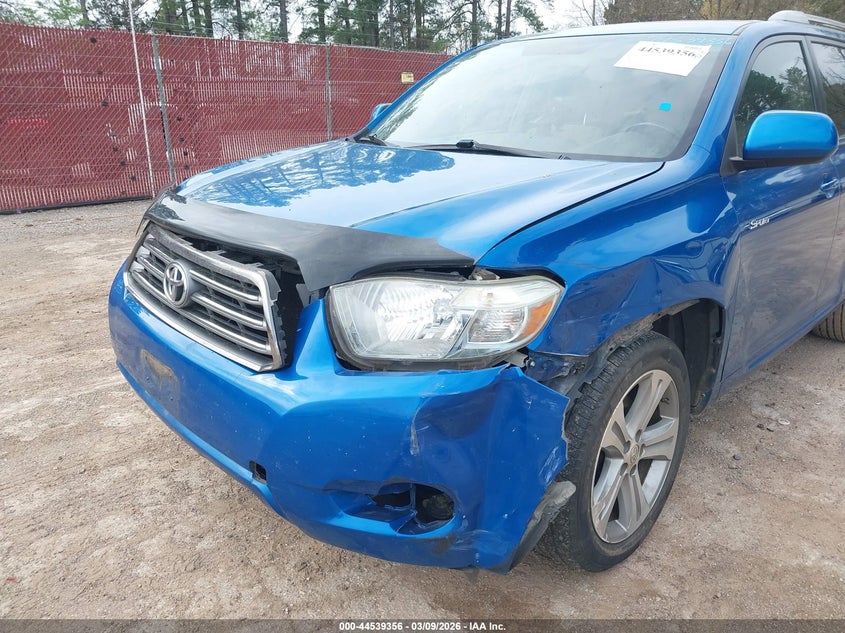 2008 Toyota Highlander VIN JTEDS43A282047887 IAAI salvage auction — LEFT FRONT, Original (Texas), sold $2,675 on 2026-07-16 (photo 6)