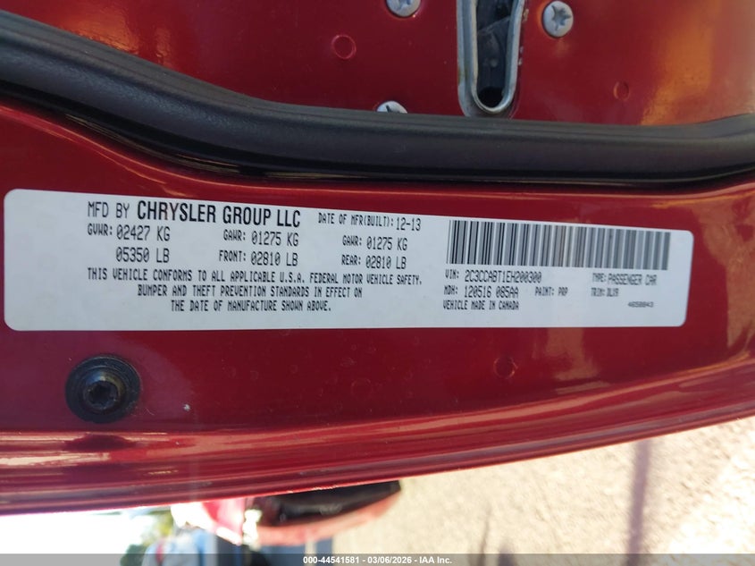 2014 Chrysler 300 VIN 2C3CCABT1EH200300 IAAI salvage auction — FRONT END, Salvage Title, sold $3,200 on 2026-07-09 (photo 9)