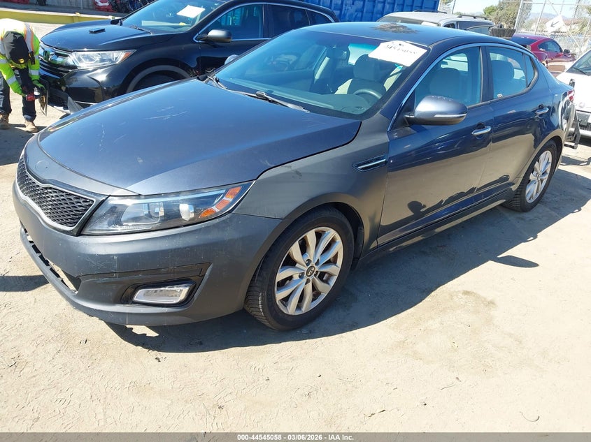2015 Kia Optima VIN KNAGM4A79F5616634 IAAI salvage auction — FRONT END, Salvage (California), sold $975 on 2026-07-15 (photo 2)