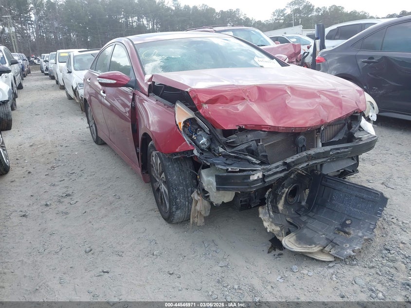 2014 Hyundai Sonata VIN 5NPEC4AB1EH943724 IAAI salvage auction — FRONT END, Salvage Title, sold $575 on 2026-07-14 (photo 1)