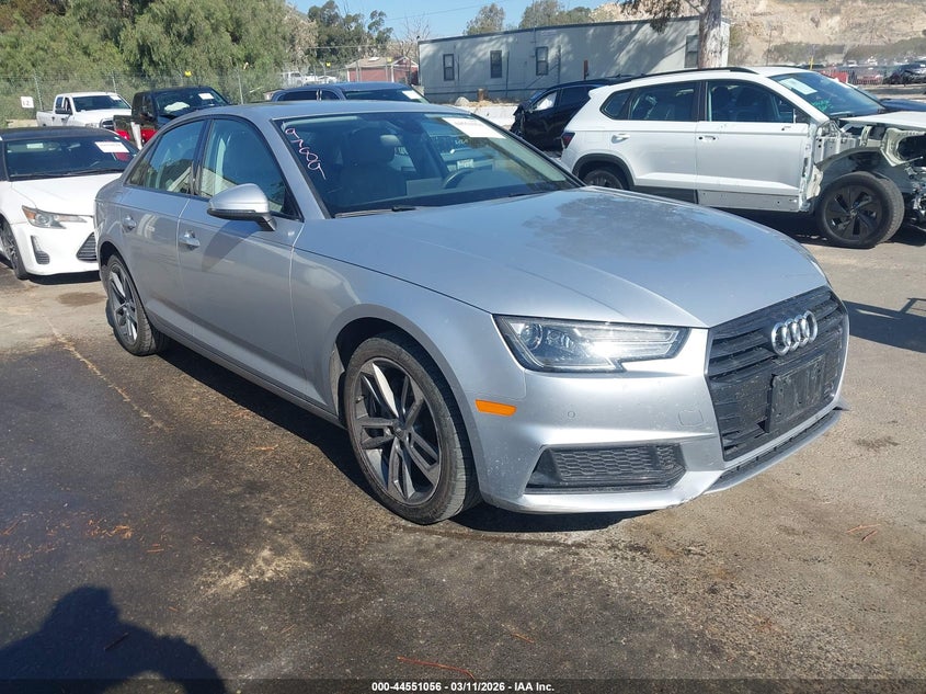 2019 Audi A4 VIN WAUGMAF41KA112836 IAAI salvage auction — LEFT FRONT, Salvage (California), sold $5,800 on 2026-07-28 (photo 1)