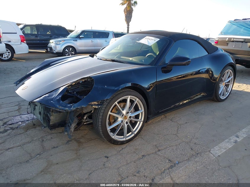 2021 Porsche 911 VIN WP0CA2A93MS239717 IAAI salvage auction — Front End, Salvage (California), sold $43,300 on 2026-04-15 (photo 2)