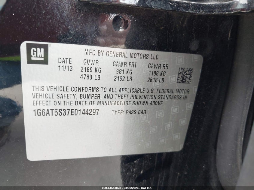 2014 Cadillac Cts VIN 1G6AT5S37E0144297 IAAI salvage auction — RIGHT SIDE, Salvage Title, sold $25 on 2026-07-29 (photo 9)