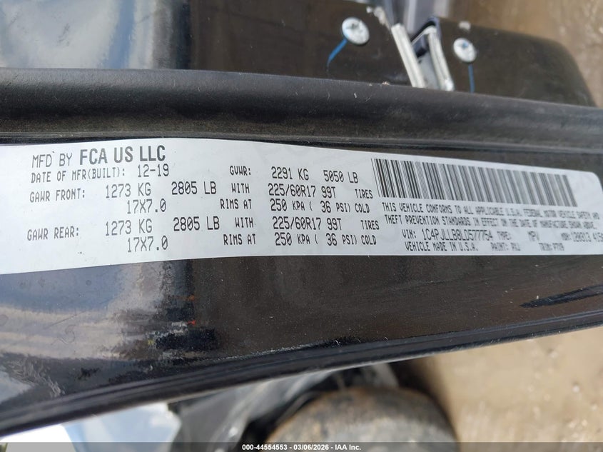 2020 Jeep Cherokee VIN 1C4PJLLB8LD577754 IAAI salvage auction — FRONT END, Salvage (Ohio), sold $2,800 on 2026-08-03 (photo 9)