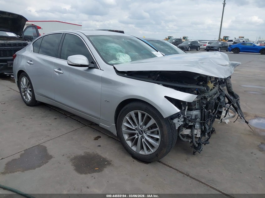 2018 Infiniti Q50 VIN JN1EV7AP0JM354450 IAAI salvage auction — FRONT END, Salvage Title, sold $1,775 on 2026-07-14 (photo 1)