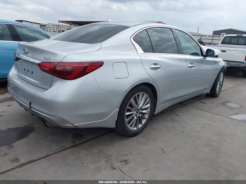 2018 Infiniti Q50 VIN JN1EV7AP0JM354450 IAAI salvage auction — FRONT END, Salvage Title, sold $1,775 on 2026-07-14 (photo 4)