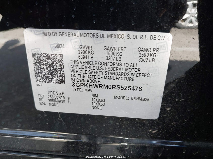 2024 Honda Prologue VIN 3GPKHWRM0RS525476 IAAI salvage auction — SIDE, Salvage Title, sold $8,625 on 2026-07-16 (photo 9)