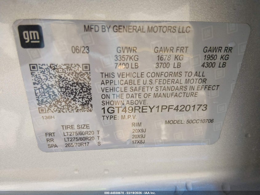2021 Gmc SIERRA VIN 1GT49REY6MF156718 IAAI salvage auction — THEFT, Salvage Title, sold $27,250 on 2026-07-30 (photo 8)