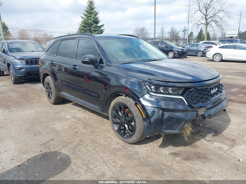 2022 Kia Sorento VIN 5XYRK4LF7NG086448 IAAI salvage auction — FRONT END, Clear (Michigan), sold $3,250 on 2026-07-23 (photo 1)