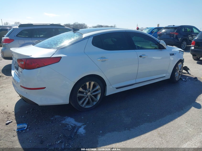 2015 Kia Optima VIN 5XXGR4A64FG380255 IAAI salvage auction — FRONT END, Salvage (Missouri), sold $400 on 2026-07-14 (photo 4)