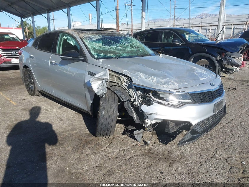 2018 Kia Optima VIN KNAGT4LE0J5020786 IAAI salvage auction — LEFT FRONT, Salvage Title, sold $1,750 on 2026-07-14 (photo 1)
