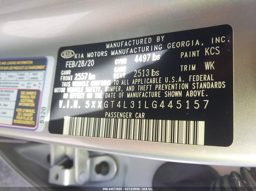 2018 Kia Optima VIN KNAGT4LE0J5020786 IAAI salvage auction — LEFT FRONT, Salvage Title, sold $1,750 on 2026-07-14 (photo 9)
