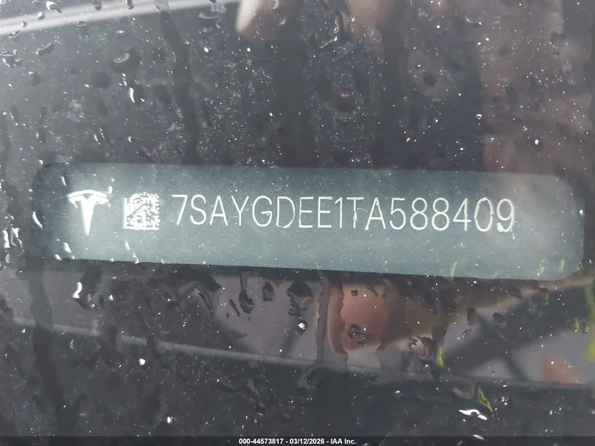 2026 Tesla Model y VIN 7SAYGDEE1TA588409 IAAI salvage auction — FRONT END, Salvage (Massachusetts), sold $7,800 on 2026-07-23 (photo 9)